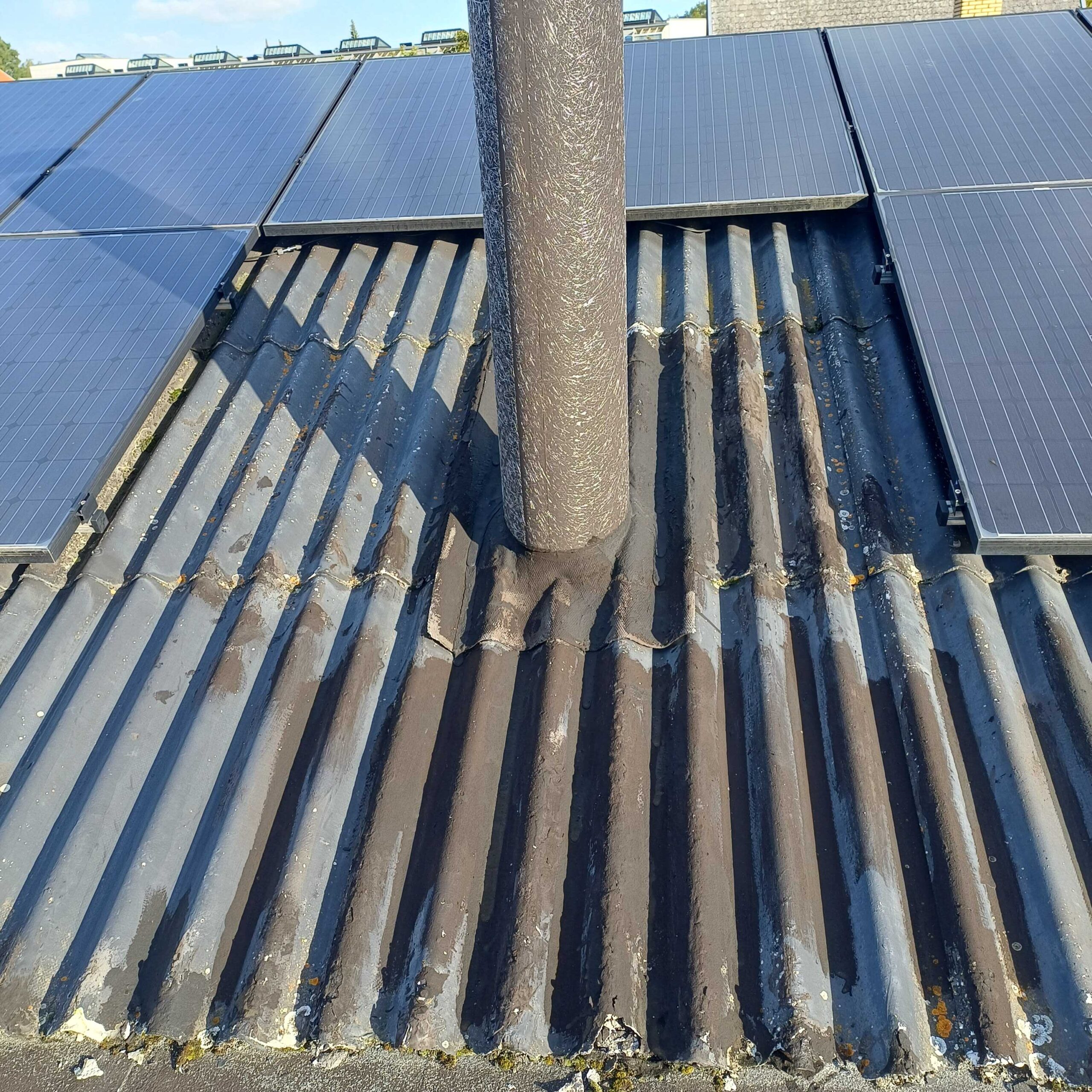 Stålskorsten på taget - Afmontering din mester - tagservice ApS